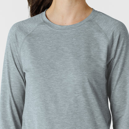 Layers 2139 Watch Window Long Sleeve Underscrub Top Grey Heather Model Image Left Side | Wink