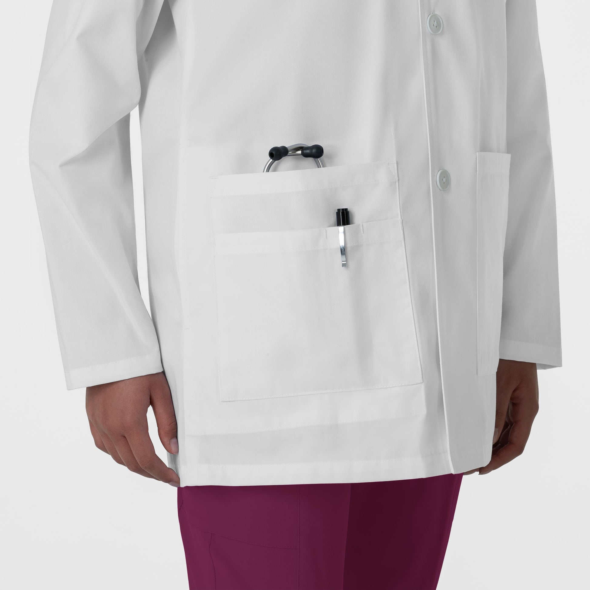 WonderLAB 7602 Unisex Iconic Lab Coat White Model Image Alternate | Wink