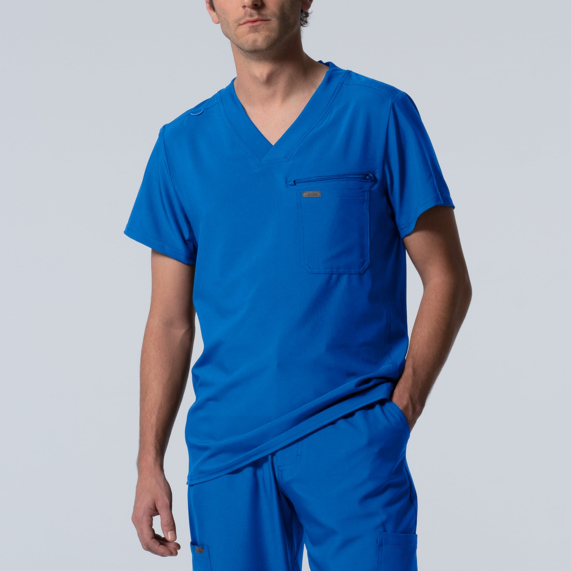 Forward LT111 Men's 2 Pocket V Neck Scrub Top Royal Image