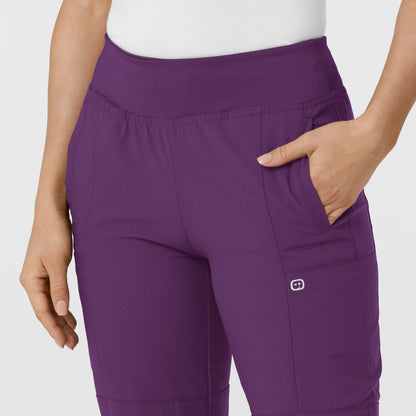 W123 5555 Comfort Waist Cargo Jogger Scrub Pants Eggplant Model Image Left Side | Wink