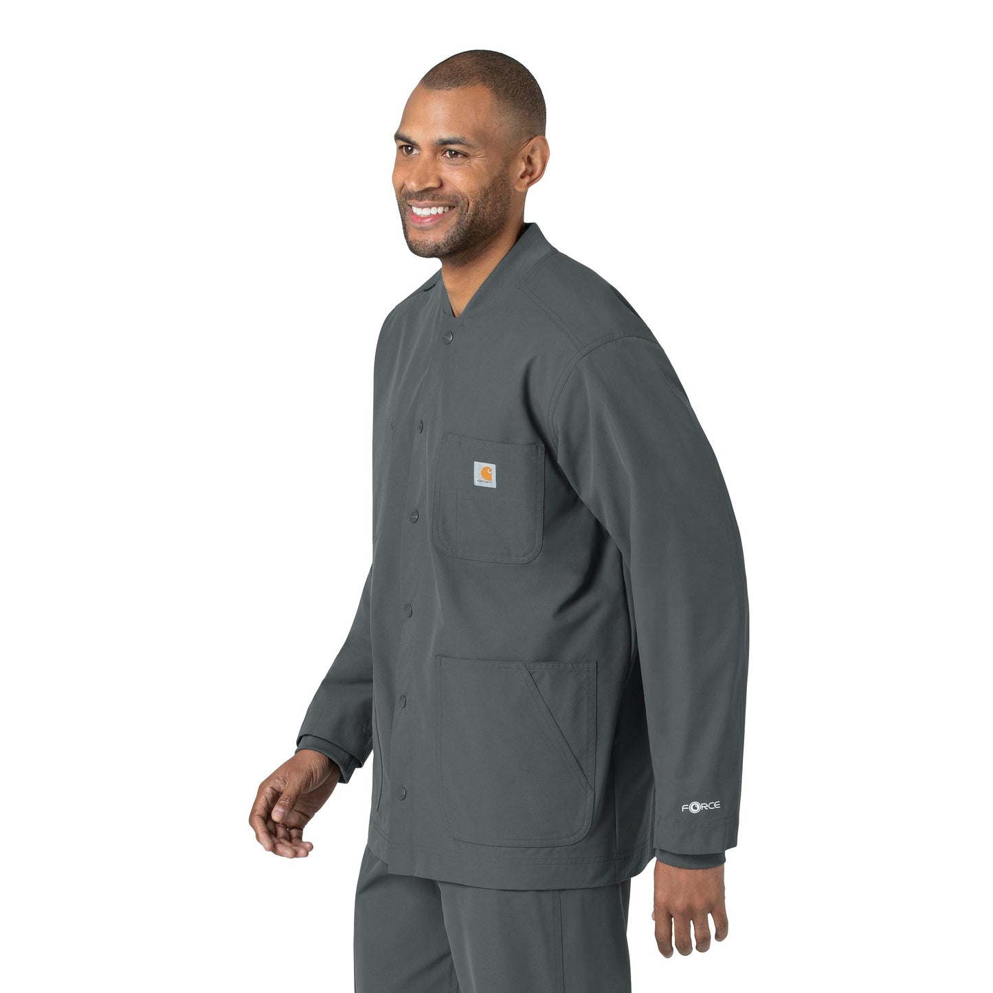 Force Essentials C85013 Unisex Chore Coat Pewter Model Image Right Side | Carhartt