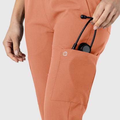 W123 5045 Flex-n-Reach Track Scrub Pants Terracotta Model Image Alternate | Wink