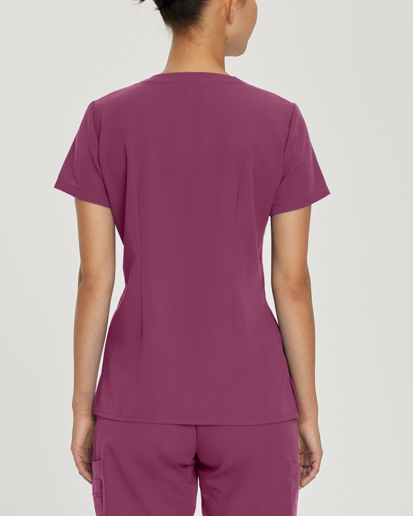 V-Tess 794 Women's 1 Pocket V Neck Scrub Top Raspberry Coulis Image