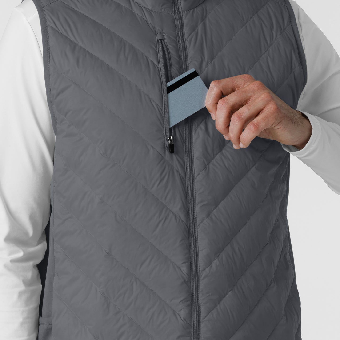 Layers 8377 Men's Quilted Scrub Vest Pewter Model Image Alternate | Wink