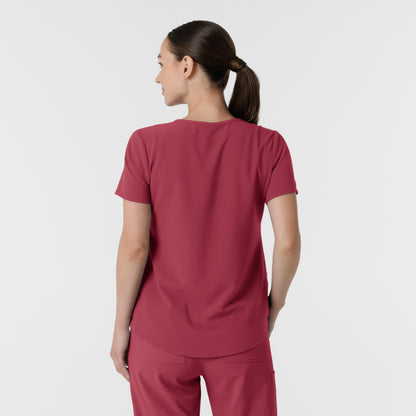 RENEW 6134 Women's V-Neck Scrub Top Ruby