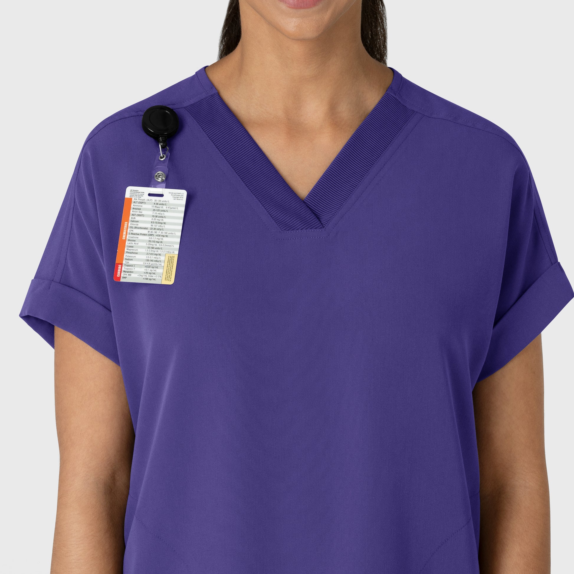 Nova 6232 Drop Shoulder Boxy Scrub Top Grape Model Image Alternate | Wink