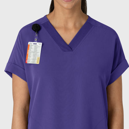 Nova 6232 Drop Shoulder Boxy Scrub Top Grape Model Image Left Side | Wink