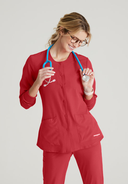 Skechers SK401 Stability Scrub Jacket True Red Model Image Front | Barco