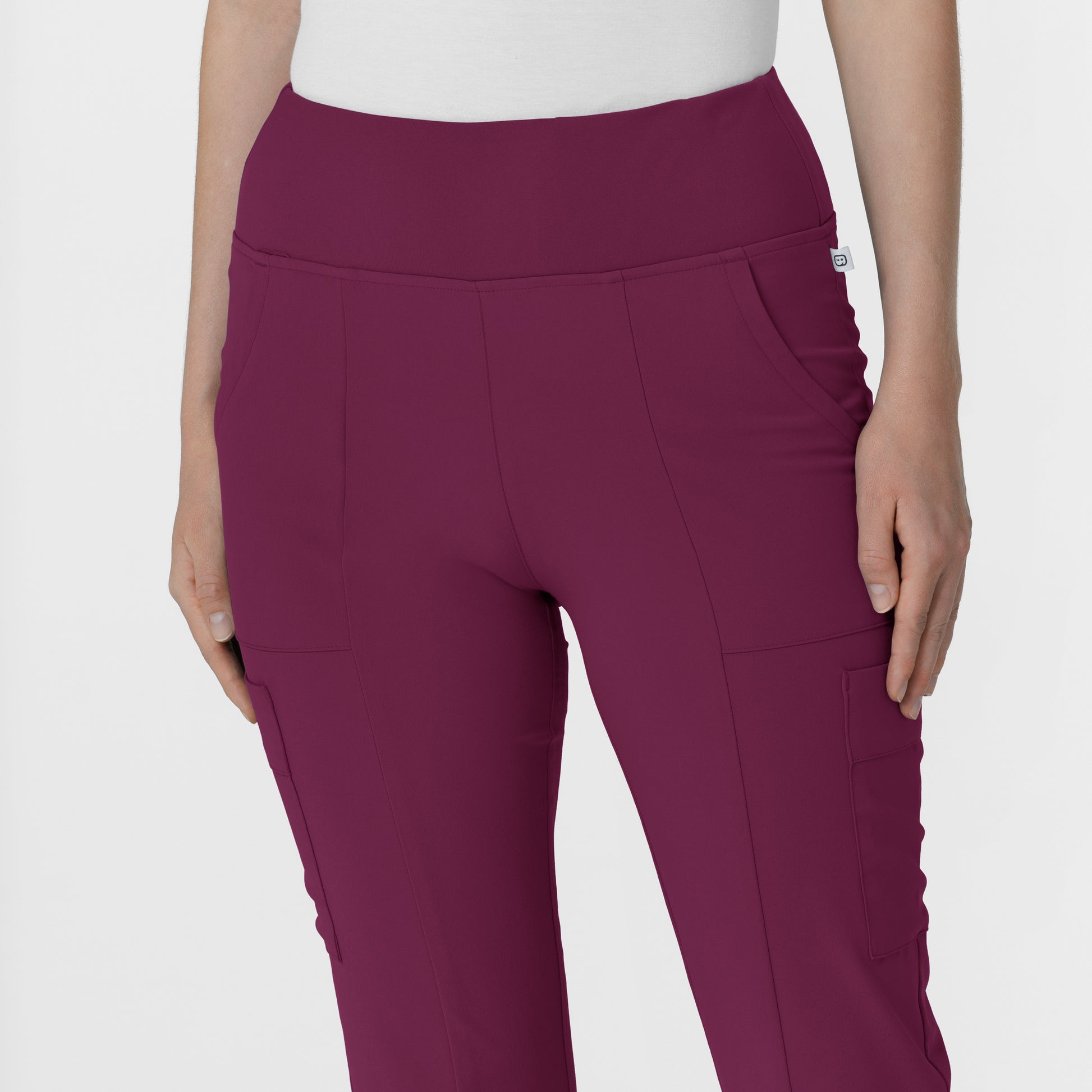 RENEW 5534 Cargo Flare Scrub Pants Wine Model Image Left Side | Wink