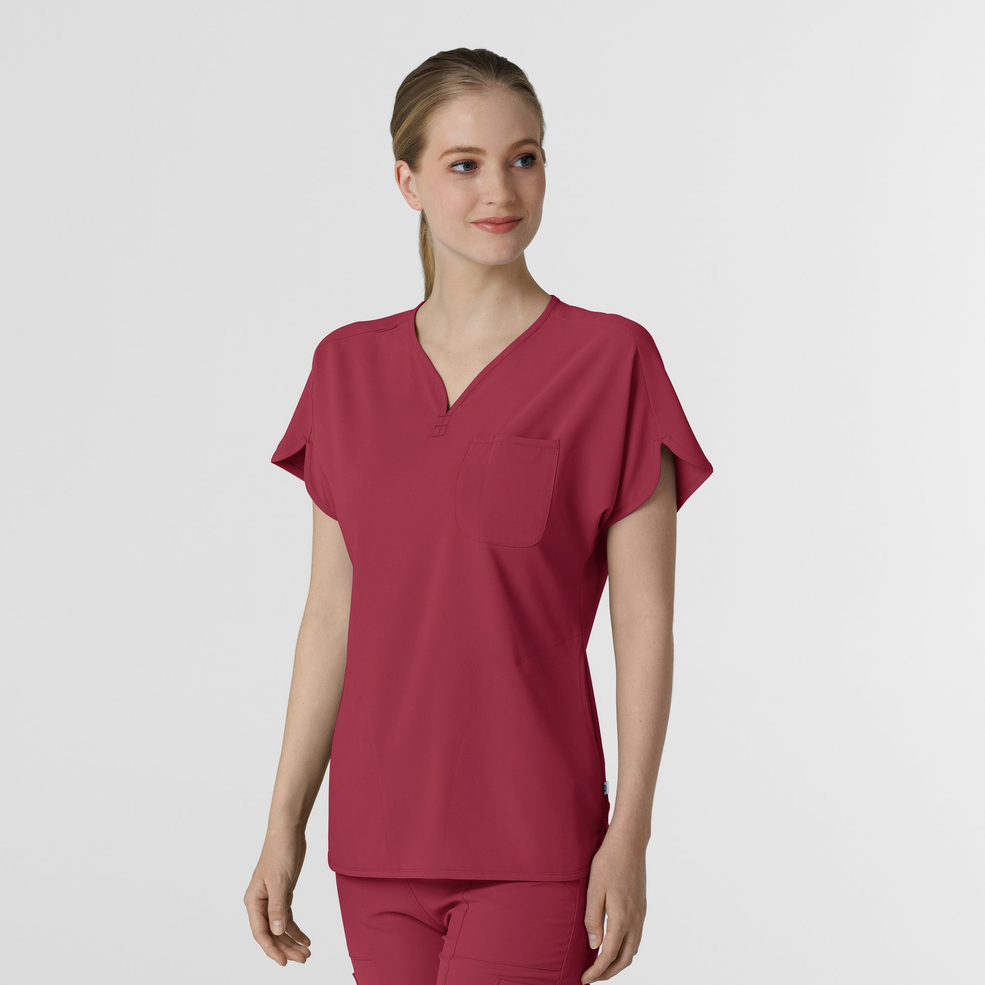 RENEW 6634 Women's Dolman Scrub Top Ruby