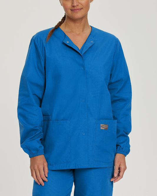 Scrub Zone 75221 Women's 3 Pocket Warm Up Scrub Jacket Royal Blue Image