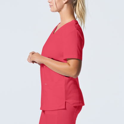 ProFlex LT105 Women's 3 Pocket V Neck Scrub Top Coral Image