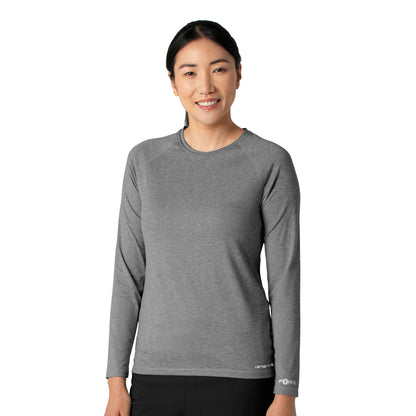 Force Sub-Scrubs C31009 Performance Long Sleeve Tee Grey Heather Model Image Right Side | Carhartt