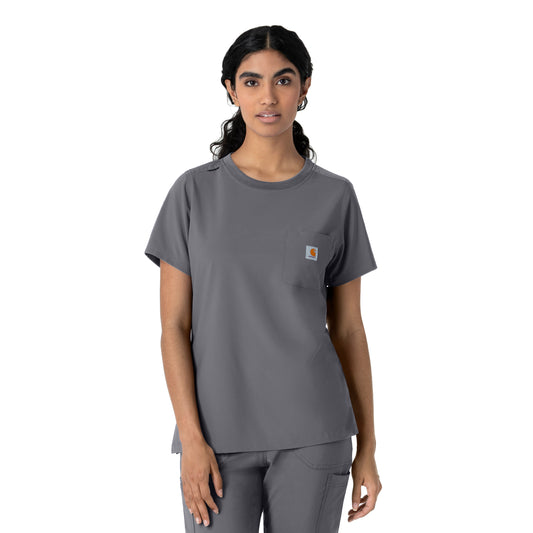 Force Cross-Flex C13510 Women's Crew Neck Scrub Top Pewter