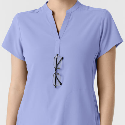 RENEW 6734 Mandarin Collar Scrub Top Ceil Blue Model Image Alternate | Wink