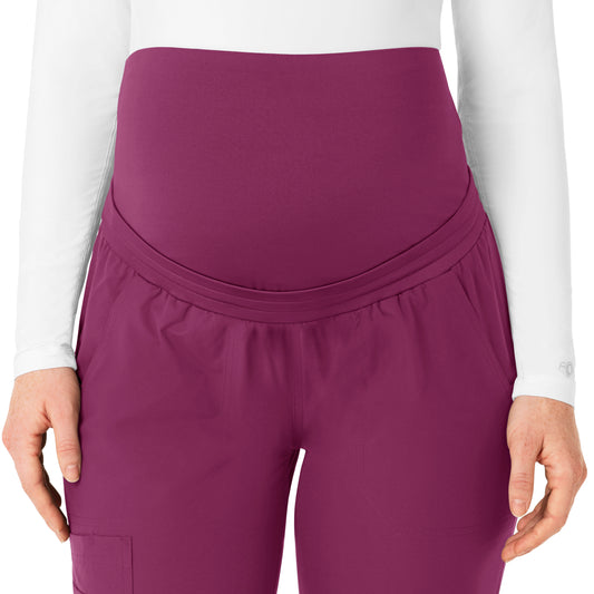 Force Essentials C54113 Maternity Jogger Scrub Pants Wine Model Image Right Side | Carhartt