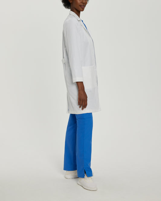 Essential Lab Coats 3153 Women's 5 Pocket Full Length White Coat White Twill Image