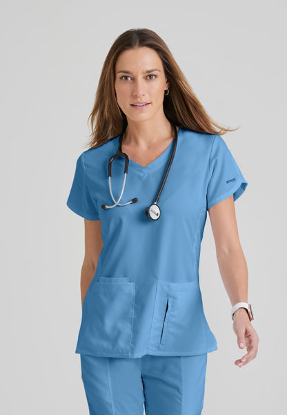 Greys Anatomy 41423 Cora Scrub Top Ciel Blue