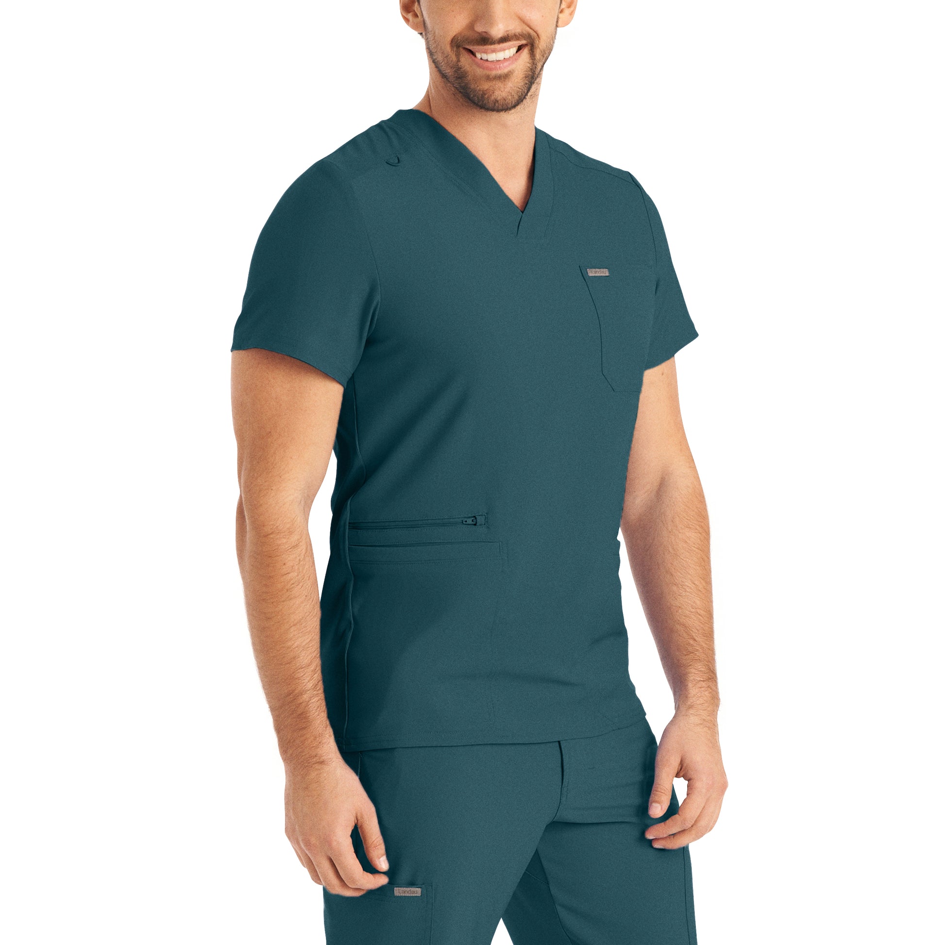 Forward LT110 Men's 4 Pocket V Neck Scrub Top Caribbean Image