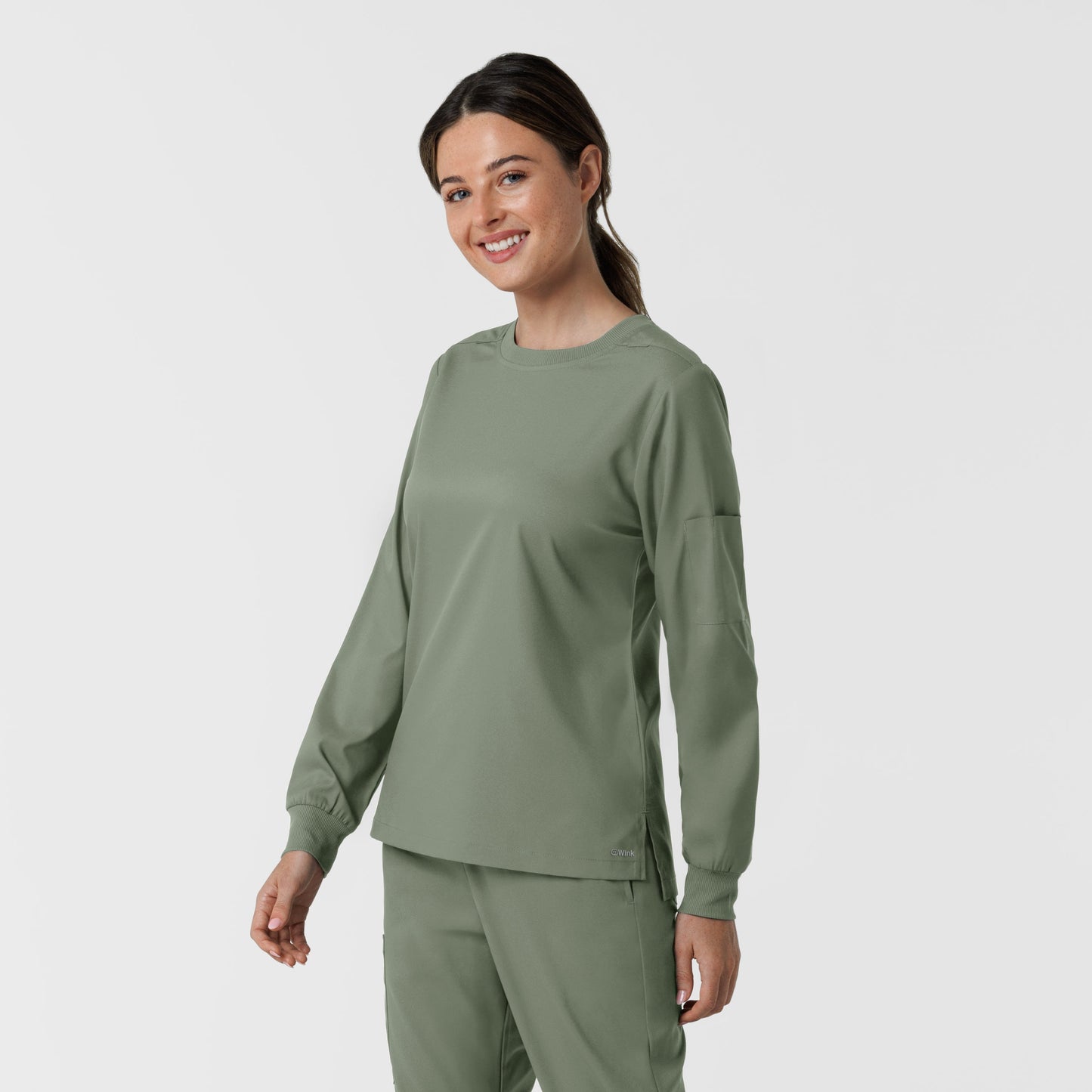 Boundless 6551 Women's Classic Long Sleeve Scrub Tee Sage
