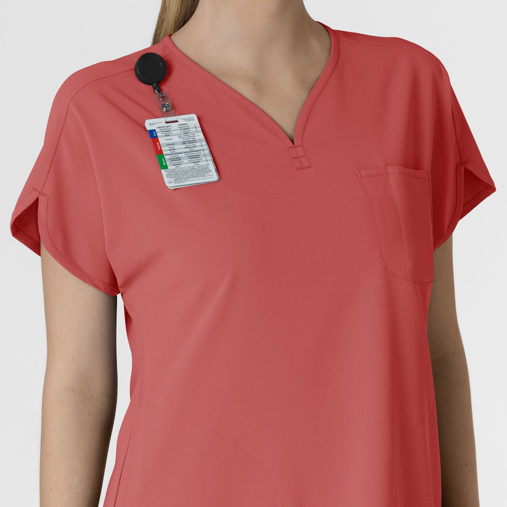 RENEW 6634 Dolman Scrub Top Mineral Red Model Image Alternate | Wink