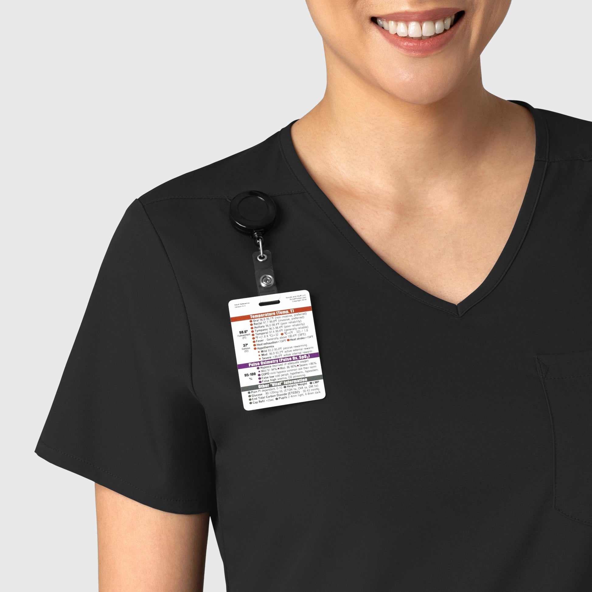 Boundless 6151 Tuck-In Scrub Top Black Model Image Left Side | Wink