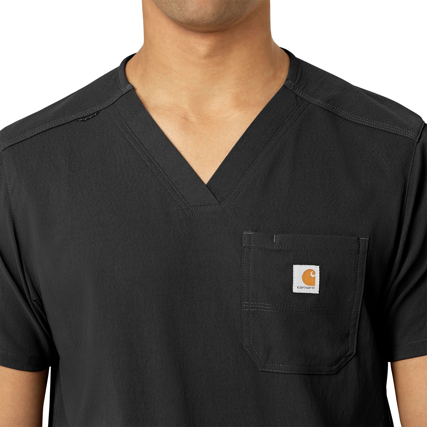 Rugged Flex Peak C15037 Men's 5-Pocket V-Neck Scrub Top Black Model Image Alternate | Carhartt