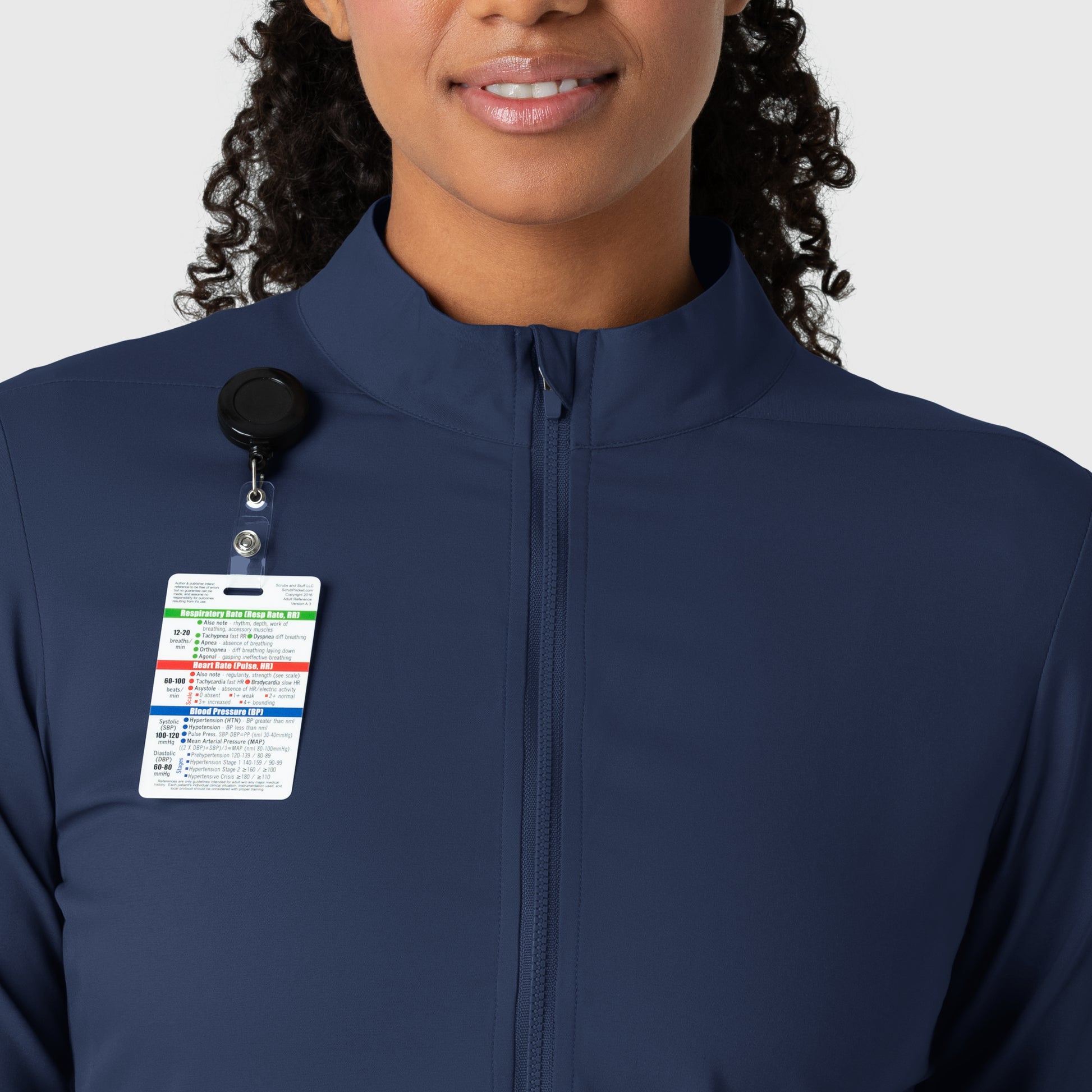 Boundless 8151 Warm Up Scrub Jacket Navy Model Image Left Side | Wink