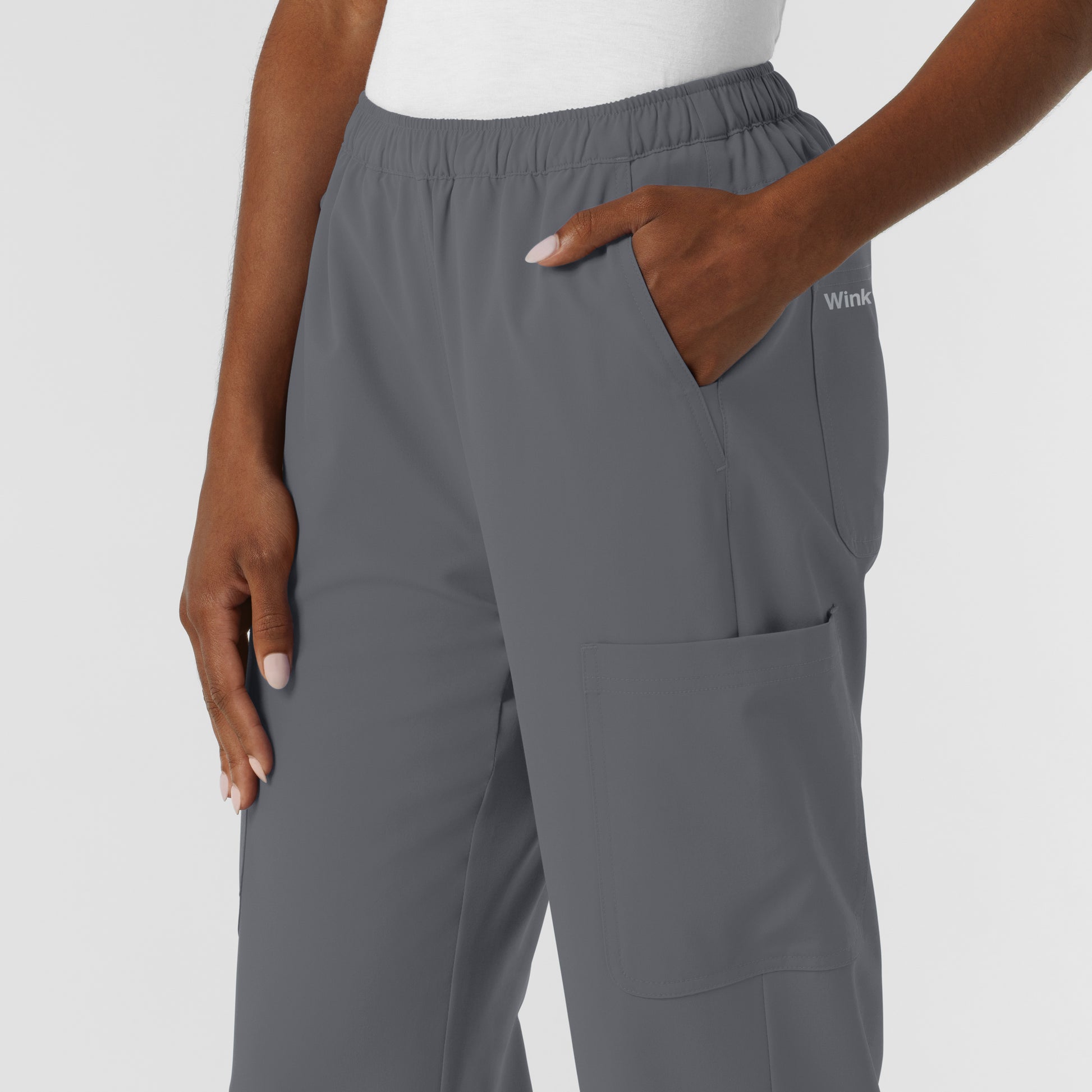 NURTUR 5180 Women's Straight Leg Cargo Scrub Pants Pewter