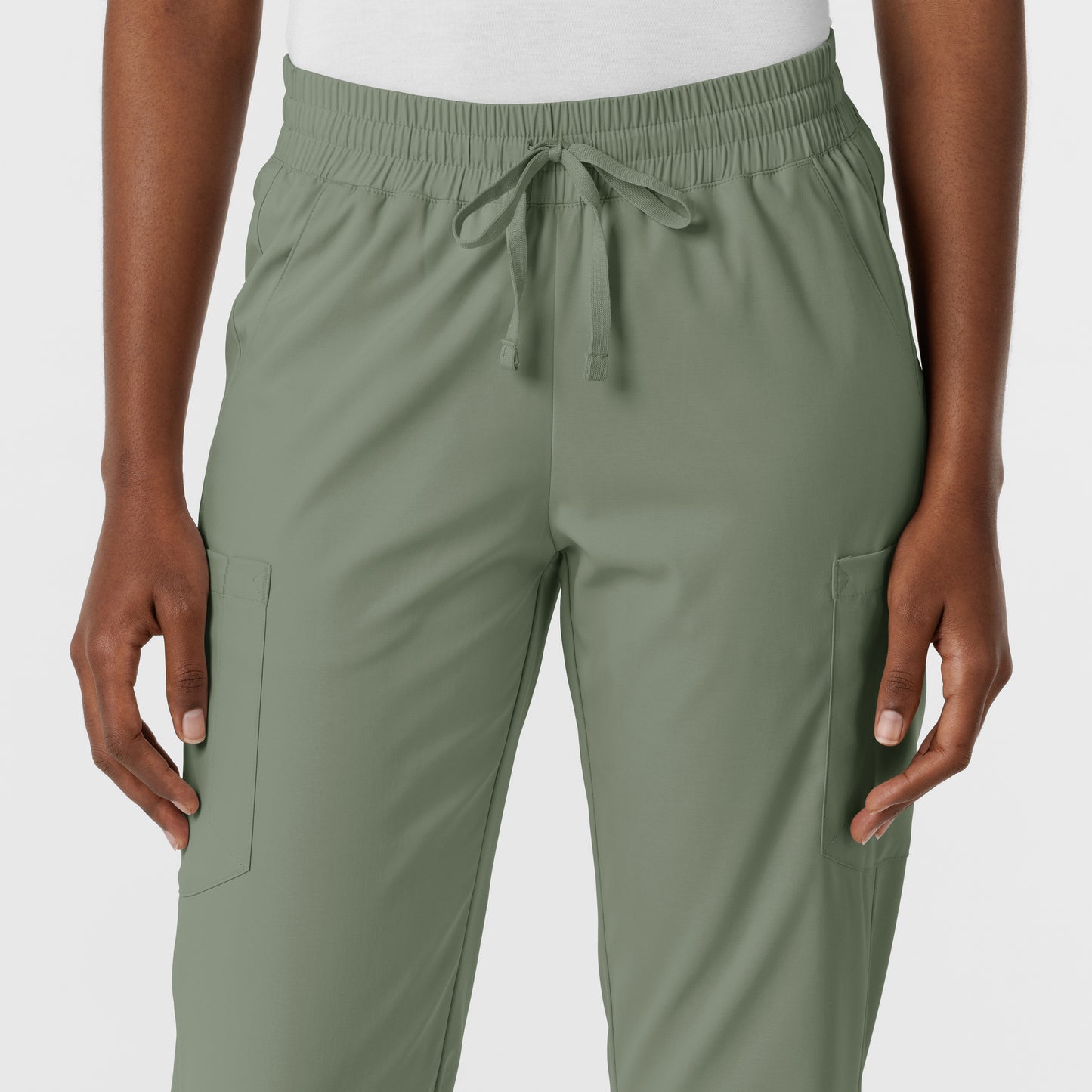 Boundless 5151 Jogger Scrub Pants Sage Model Image Left Side | Wink