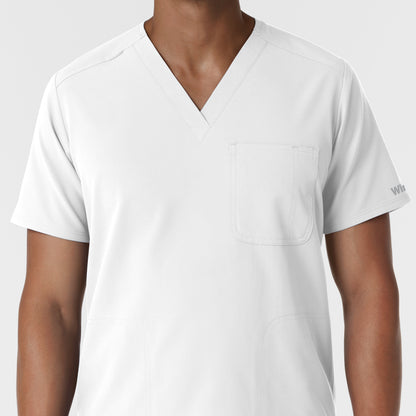 NURTUR 6380 Men's V-Neck Scrub Top White