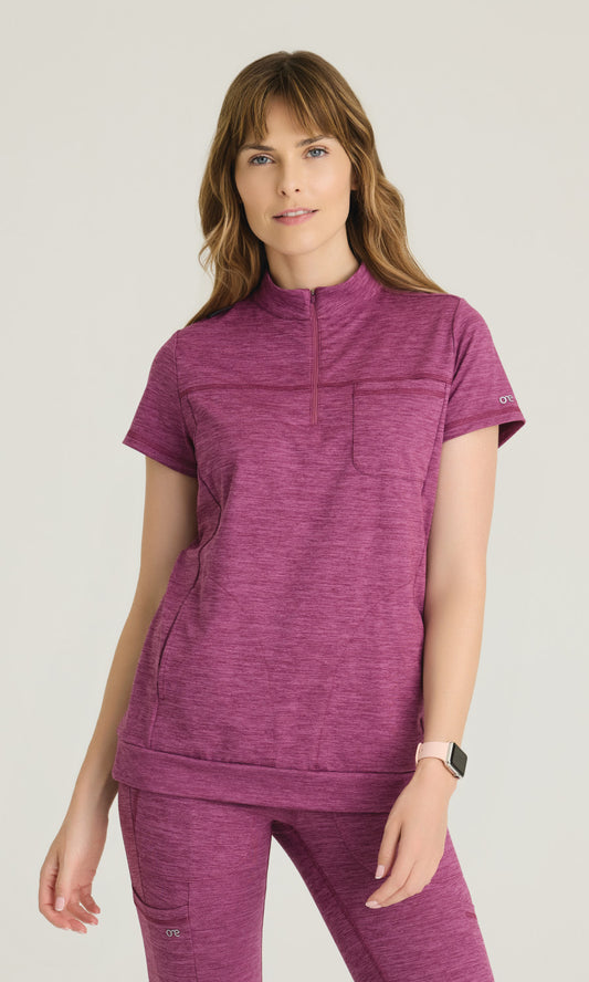 Barco One Performance Knit BOT270H Vigor Top (Heathered) Dark Mauve Heather