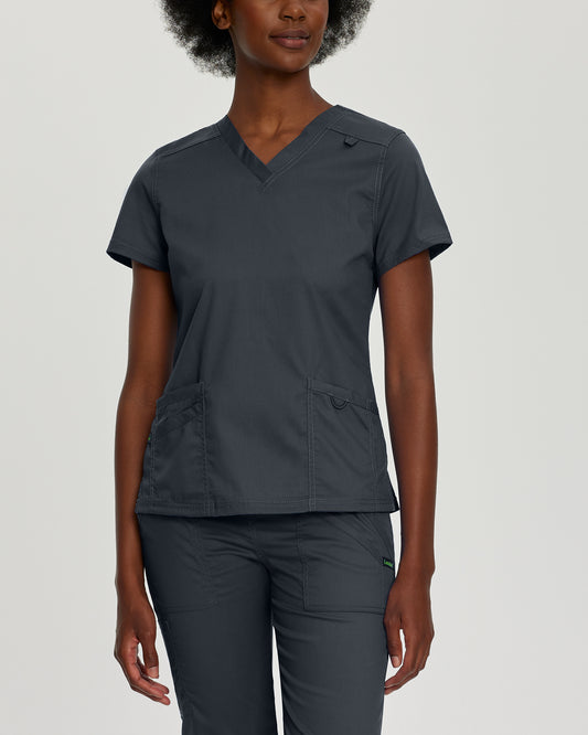 ProFlex 4160 Women's 3 Pocket V Neck Scrub Top Graphite Image