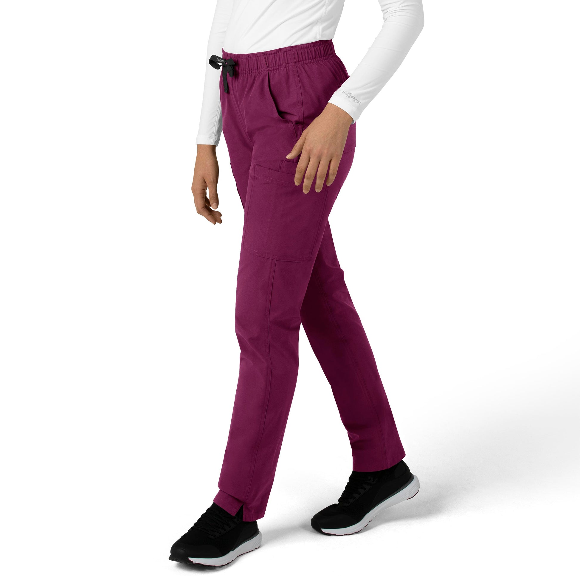 Force Essentials C51213 Straight Leg Scrub Pants Wine Model Image Right Side | Carhartt