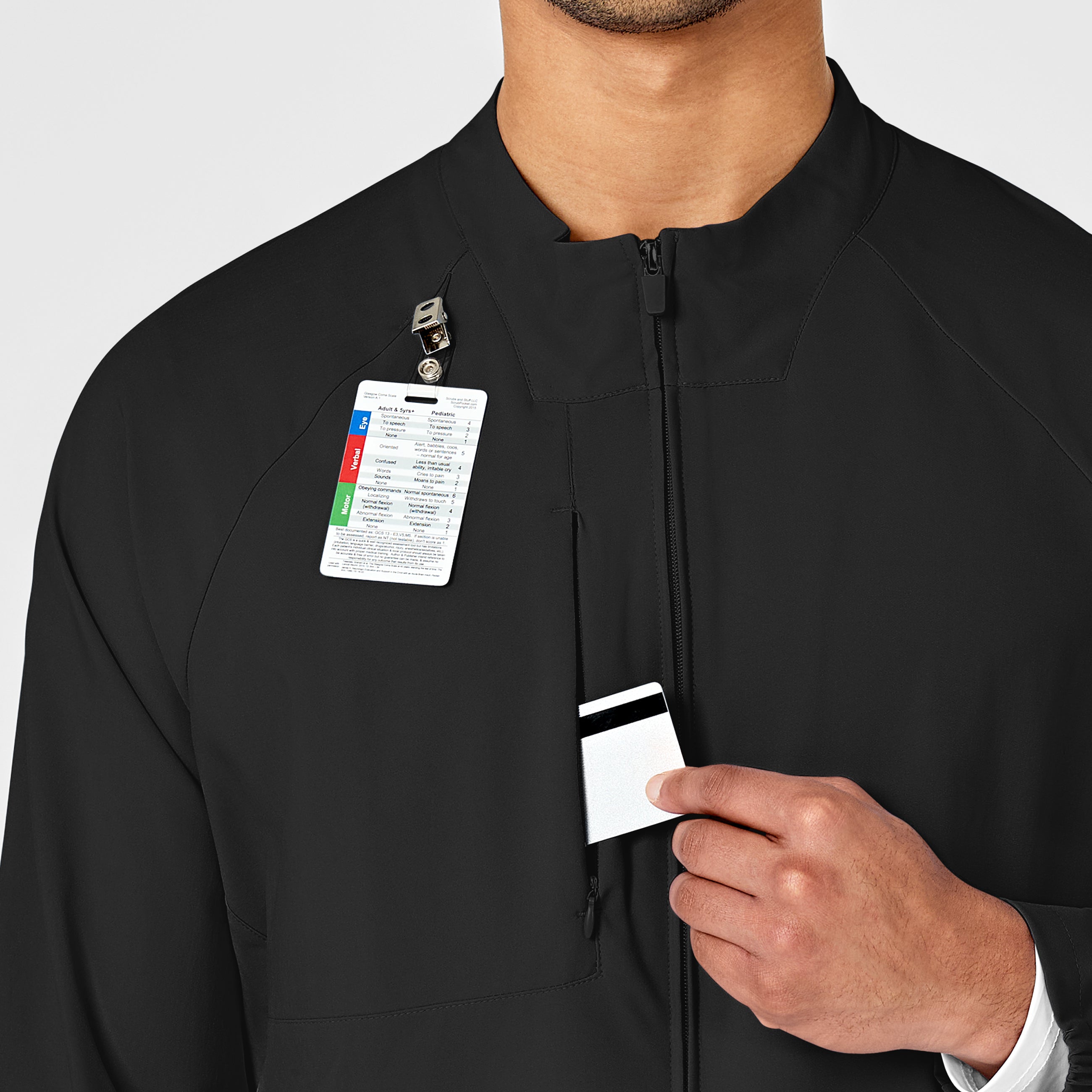 Wink W123 8355 Men's Zip Front Warm Up Jacket Black – Med Threads