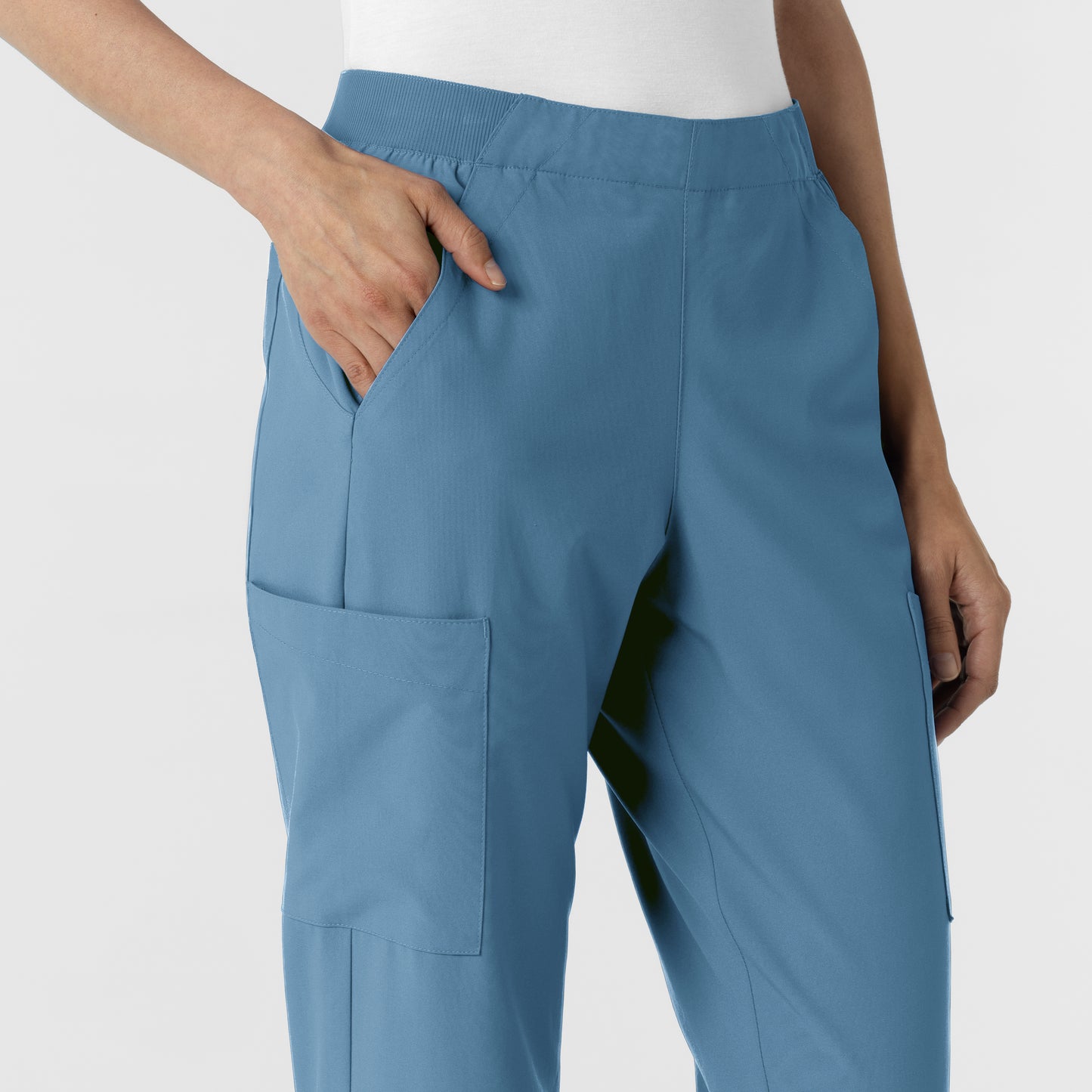 W123 5145 Women's Cargo Utility Scrub Pants Pacific Blue