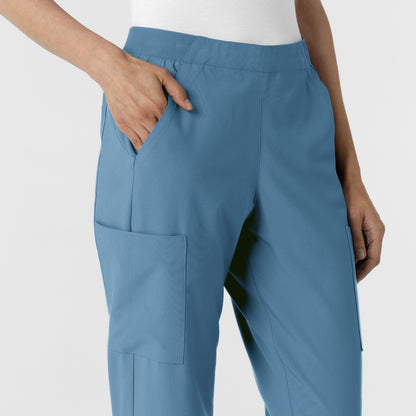 W123 5145 Women's Cargo Utility Scrub Pants Pacific Blue