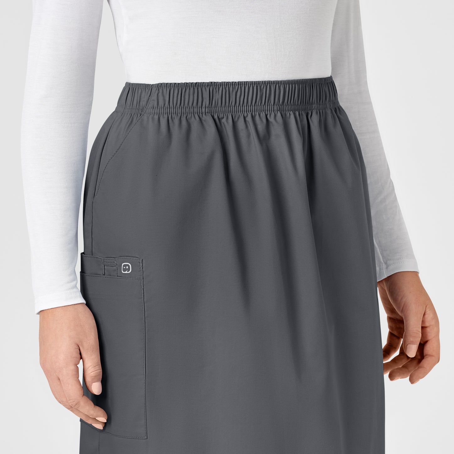 WonderWORK 701 Pull On Cargo Skirt Pewter Model Image Alternate | Wink