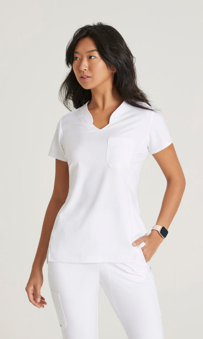 Grey's Anatomy Evolve GSST181 Sway Tuck-In Scrub Top White