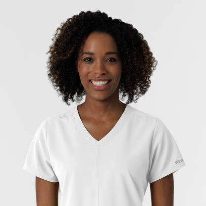 NURTUR 6180 Women's V-Neck Scrub Top White