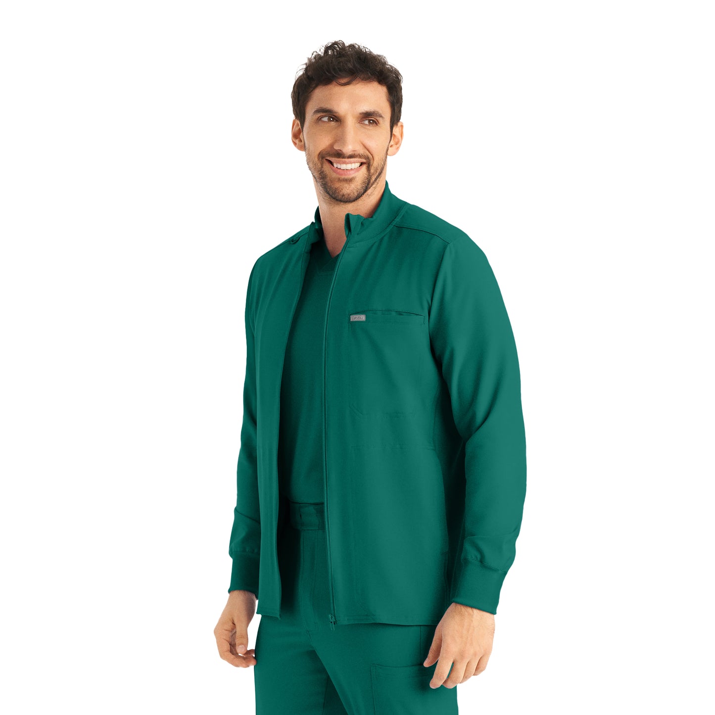 Forward LJ703 Men's 3 Pocket Scrub Jacket Hunter Image