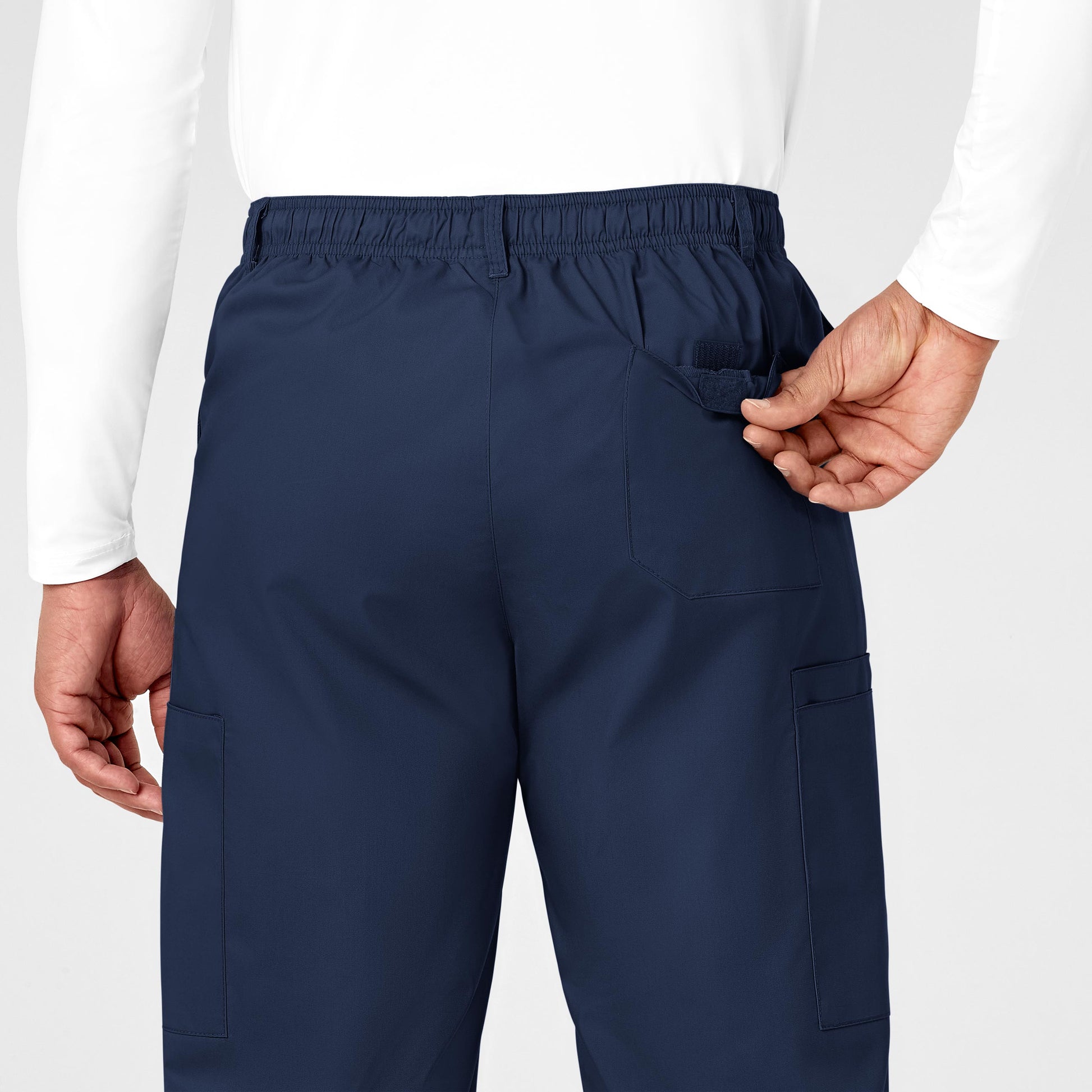 WonderWORK 503 Men's Cargo Scrub Pants Navy Model Image Alternate | Wink