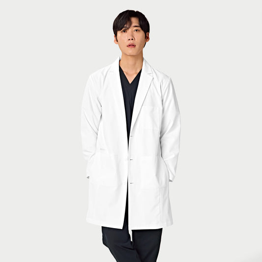 Parkley 3527 Men's Long Lab Coat White
