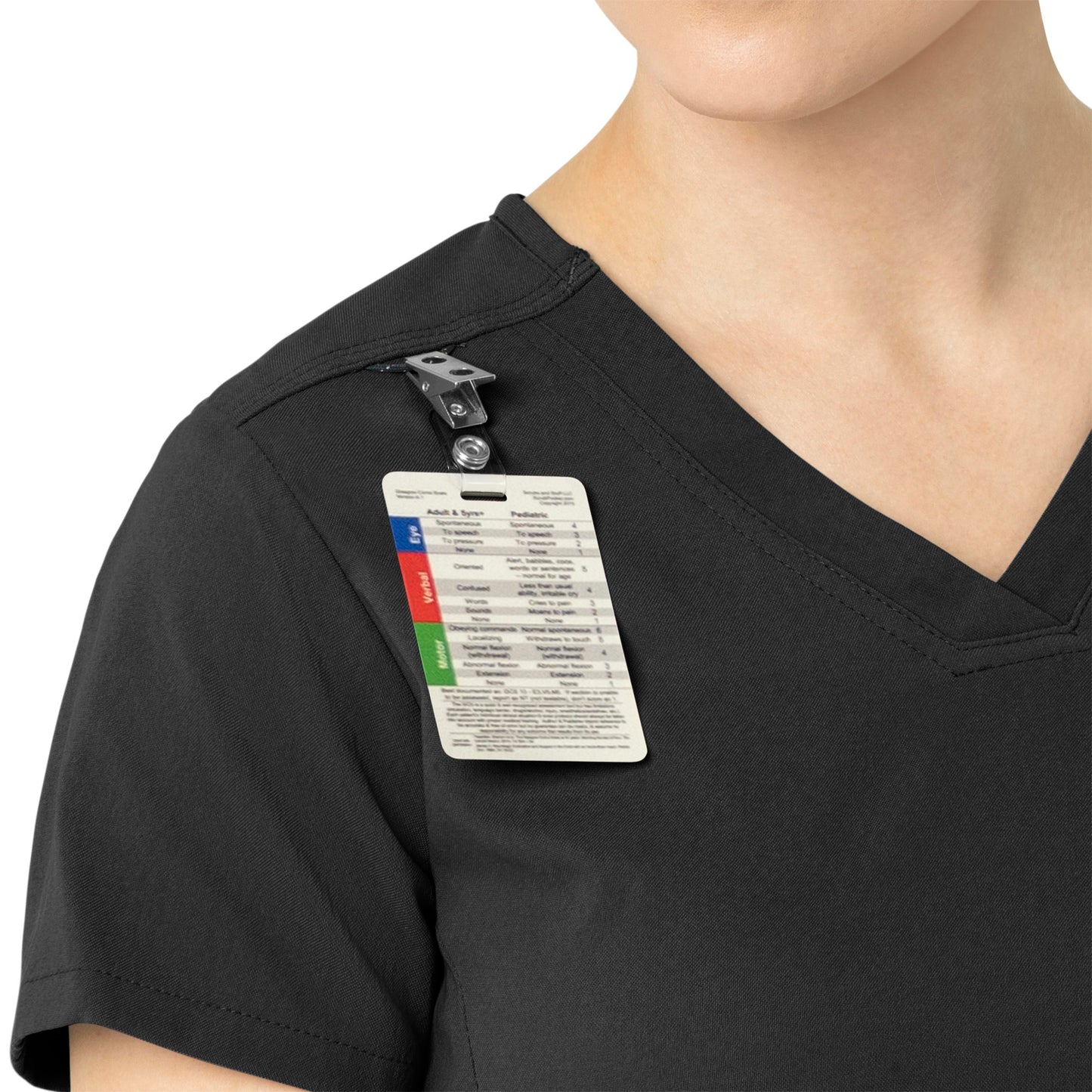 Rugged Flex Peak C12137 Tuck-In Scrub Top Black Model Image Left Side | Carhartt