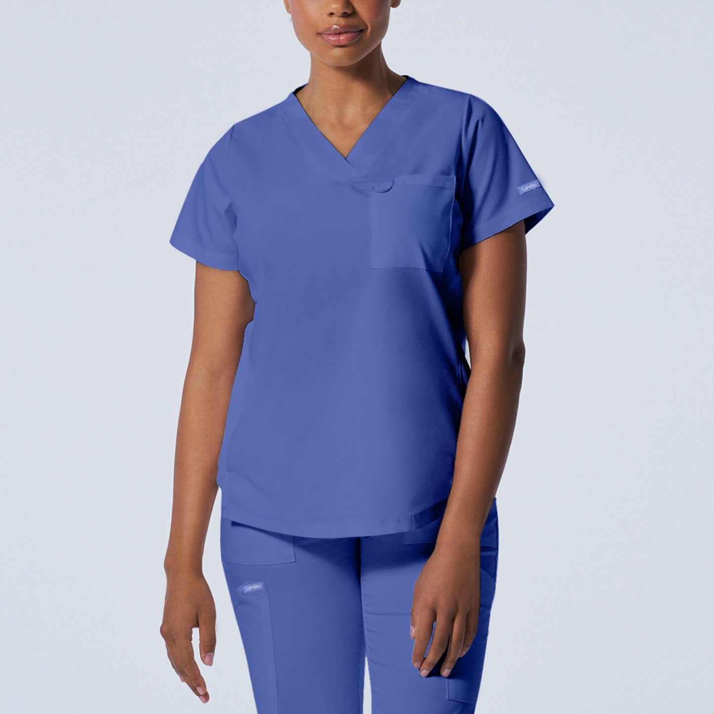 ProFlex LT107 Women's 2 Pocket V Neck Scrub Top Ceil Image