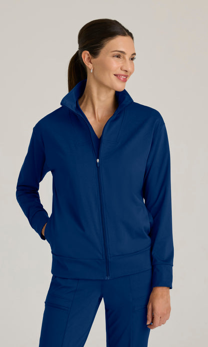 Grey's Anatomy Knits GRSW923 Ease Scrub Jacket Jacket Indigo