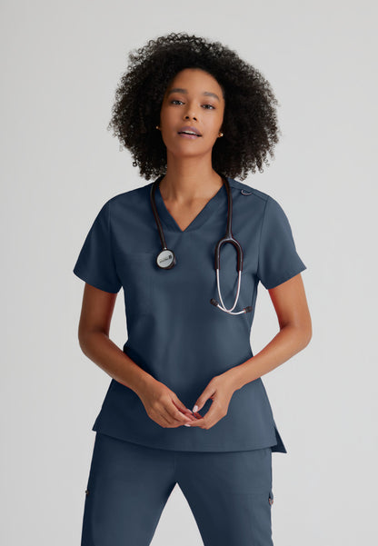 Greys Anatomy Stretch GVST028 Bree Scrub Top Steel