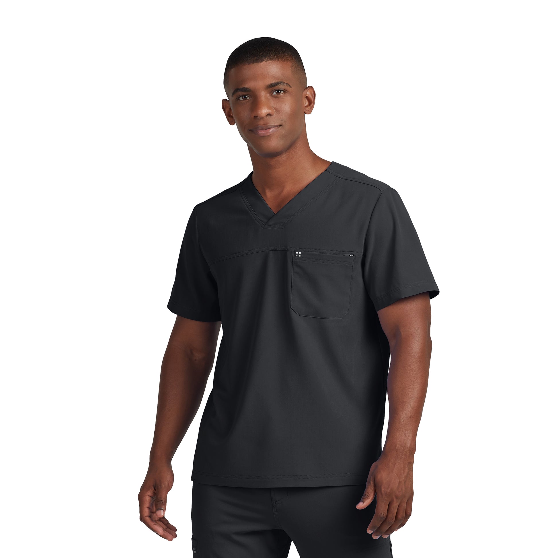 CRFT WT131 Men's 2 Pocket V Neck Scrub Top Pewter Image