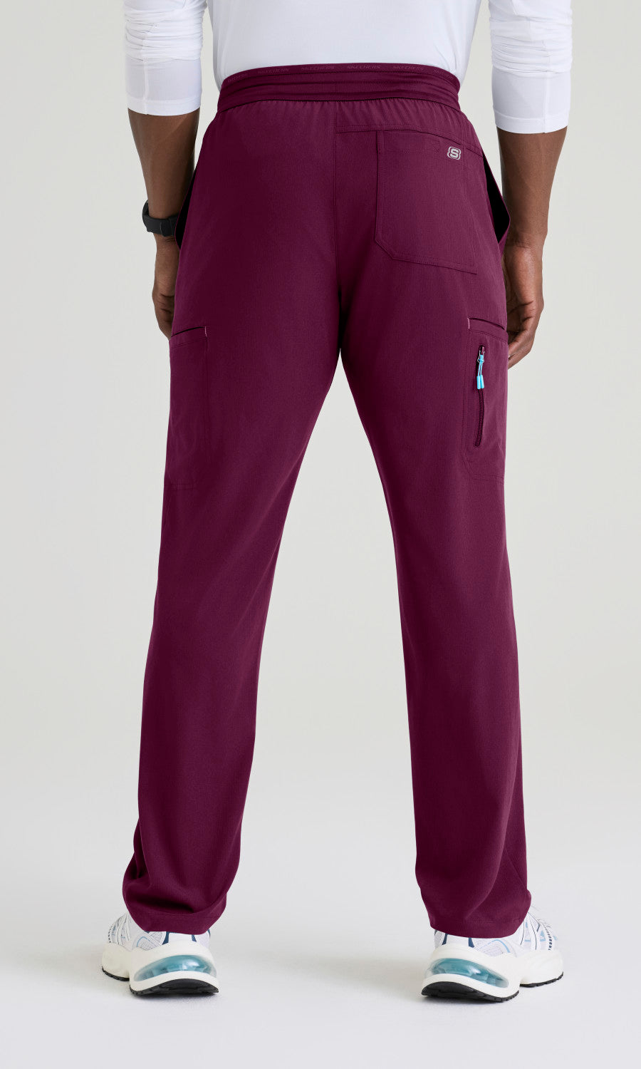 Skechers SKP736 Men's Merit Pant in Wine by Barco Model Image Back