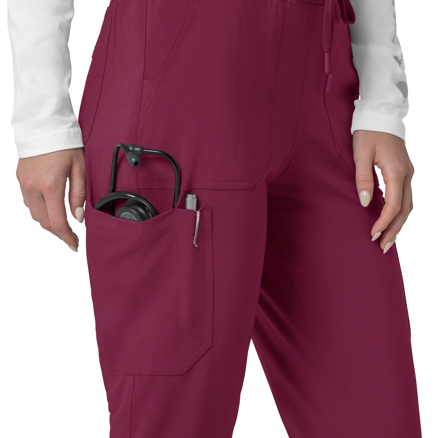 Force Cross-Flex C53110 Cargo Jogger Scrub Pants Wine Model Image Alternate | Carhartt